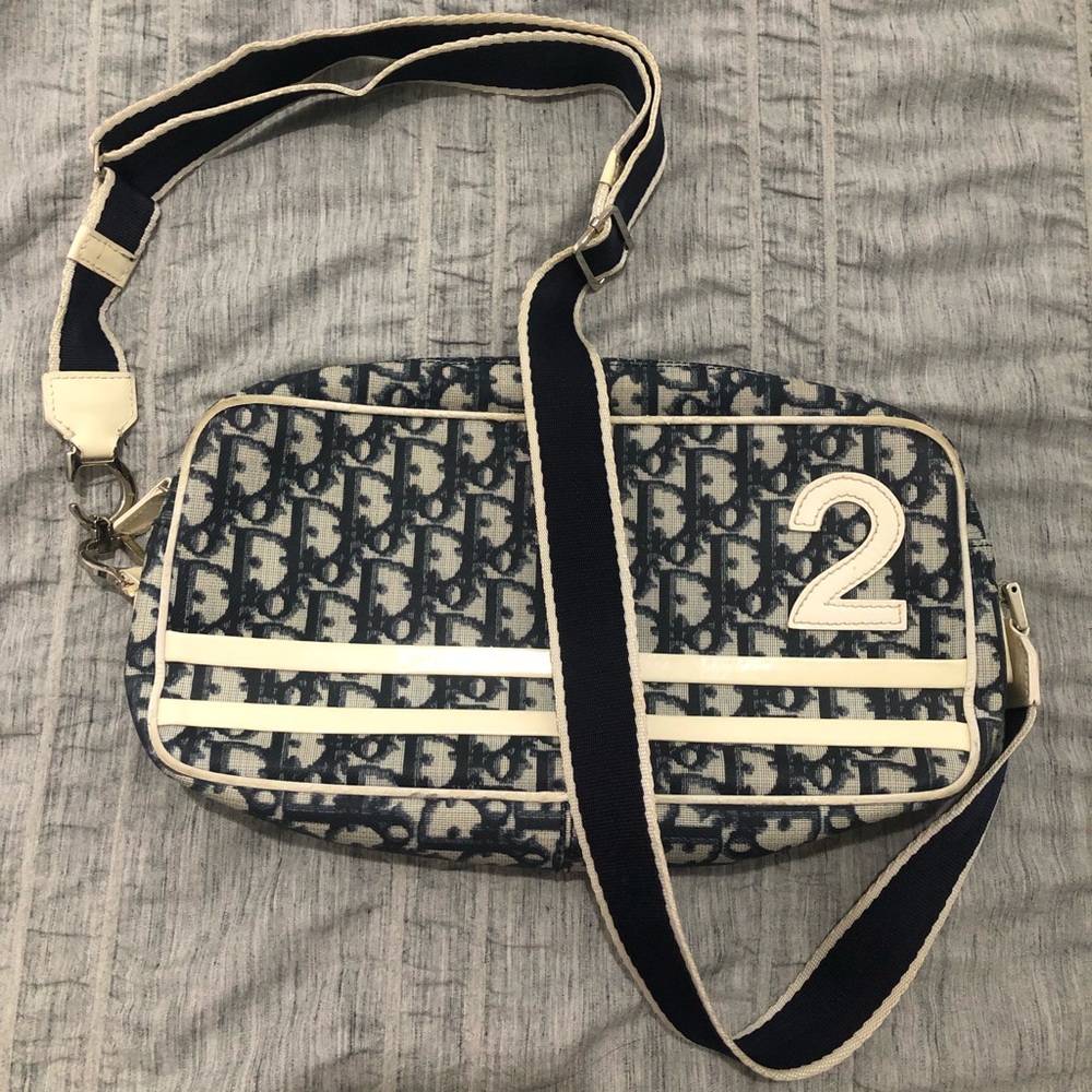 Dior Sports Trottier Logo Canvas Leather Crossbody